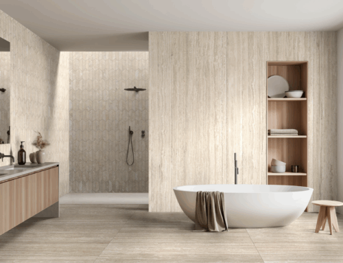 Carrelage effet travertin